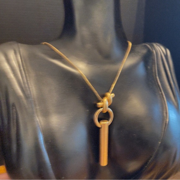 Madewell gold tone chunky statement necklace 30 inches long - Picture 5 of 5